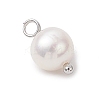 Natural Cultured Freshwater Pearl Round Charms PALLOY-JF04218-01-4