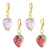 4Pcs 2 Styles Handmade Lampwork Strawberry Pendant Decorations HJEW-FS00041-01-1