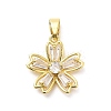 Rack Plating Brass Micro Pave Cubic Zirconia Pendants KK-M082-04A-G-1