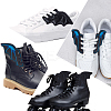 2 Pairs 2 Styles Halloween Imitation Leather Shoe Buckle for DIY Shoe Accessory AJEW-GF0011-82B-4