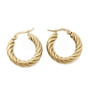 304 Stainless Steel Twist Ring Hoop Earrings EJEW-Z146-01G-04-2