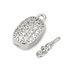 Brass Micro Pave Clear Cubic Zirconia Box Clasps KK-P291-38P-2