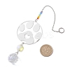 201 Stainless Steel Paw Print Shape & Rainbow Crystal Glass Hanging Suncatcher HJEW-JM04679-3