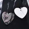 Heart Acrylic Printed Stud Earrings for Women EJEW-G418-01D-3