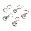 Natural Mixed Gemstone Cabochons Keychain KEYC-JKC00281-1