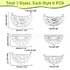 18Pcs 3 Style 201 Stainless Steel Pendants STAS-DC0006-36-2