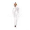 Teardrop Glass Cork Bottle Big Pendants LS-AJEW-A041-01B-2
