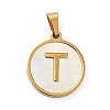 PVD Vacuum Plating 304 Stainless Steel with White Shell Pendants STAS-G268-01T-G-2