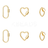 6Pcs 3 Styles Brass Screw Carabiner Lock Charms KK-UN0002-01-1