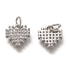 Brass Micro Pave Clear Cubic Zirconia Charms ZIRC-B002-61P-2
