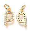 Brass Micro Pave Cubic Zirconia Charms ZIRC-O037-24G-2