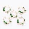 Golden Plated Alloy Enamel Bunny Pendants ENAM-L024-L01-G-1