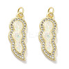 Brass Micro Pave Clear Cubic Zirconia Pendants KK-L213-040G-1
