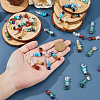 48Pcs 12 Styles Chip Natural & Synthetic Gemstone Pendants PALLOY-FH00056-3
