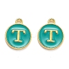 Golden Plated Alloy Enamel Charms ENAM-Q437-15T-1