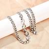 304 Stainless Steel Cuban Link Chain Rhombus Link Chain Necklaces for Men Women NJEW-G186-01P-02-2