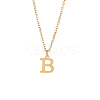 304 Stainless Steel Letter Pendant Necklaces NJEW-LP0001-53B-G-1