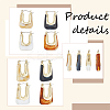 4 Pairs 4 Colors Acrylic Rectangle Hoop Earrings EJEW-AN0003-08-3
