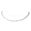 Modern Style 304 Stainless Steel Paperclip & Twisted Mixed Chain Necklaces NJEW-JN05853-2