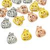 15Pcs 3 Colors Tibetan Style Halloween Pumpkin Jack-O'-Lantern Alloy Pendants TIBEP-FS0001-41-2
