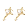Brass with Clear Cubic Zirconia Stud Earring Findings KK-G499-01G-1