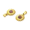 Natural Amethyst Faceted Sun Pendants STAS-P361-03G-02-2