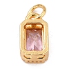 Real 18K Gold Plated Brass Inlaid Cubic Zirconia Charms ZIRC-L100-075G-08-3