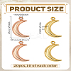 20Pcs 2 Colors Alloy Moon Pendants FIND-LP0005-25-2