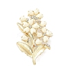Flower with Heart Alloy Resin Brooch for Women LS-JEWB-C029-15-1