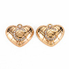 Brass Micro Pave Clear Cubic Zirconia Pendants KK-S360-144C-NF-1
