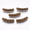 Flower Pattern Hollow Alloy Tube Beads PALLOY-K192-55AB-NF-1