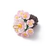 Resin Glass Seed Beaded Flower Pendants PALLOY-MZ01106-03-4