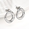 304 Stainless Steel Chunky Oval Studs Earrings for Women LS-EJEW-K306-28P-3