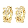 Lyre Brass Micro Pave Clear Cubic Zirconia Hoop Earrings EJEW-D348-04G-2