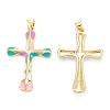 Brass Enamel Pendants KK-M220-06G-A-2
