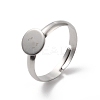 Non-Tarnish 304 Stainless Steel Pad Ring Settings STAS-K278-11B-P-1