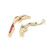 Brass Micro Pave Clear Cubic Zirconia Connector Charms KK-C104-17G-2
