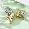 Two Tone Heart Brass Hoop Earrings EJEW-D322-12GP-01B-3