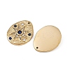 304 Stainless Steel Crystal Rhinestone & Dyed Natural Lapis Lazuli Pendants STAS-F322-14G-01-2
