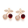 Brass Micro Pave Cubic Zirconia and Glass Pendants KK-T076-01KCG-1