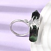 Natural & Synthetic Gemstone & Brass Cuff Rings for Women RJEW-G374-01P-5