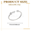 1Pc Letter Brass Rhinestone Open Cuff Rings for Women AJEW-LP0004-47M-S-2