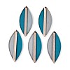 Transparent Resin & Wood Pendants RESI-T057-63A-1