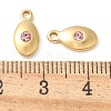 304 Stainless Steel with Rhinestone Charms STAS-Q345-15G-01-3