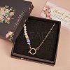 Vintage Natural Pearl Beaded Necklace for Girl Women NJEW-SW00002-03-5