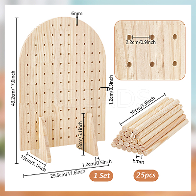 Arch Shaped Wooden Jewelry Display Stands ODIS-WH0331-09-1