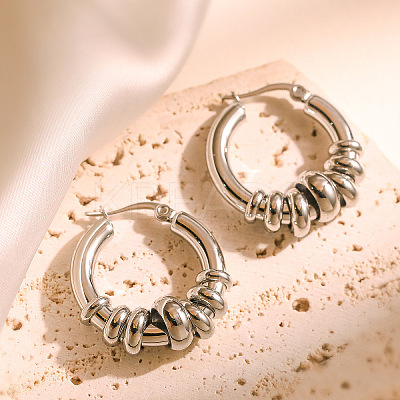 304 Stainless Steel Ring Hoop Earrings WGF6457-01-1