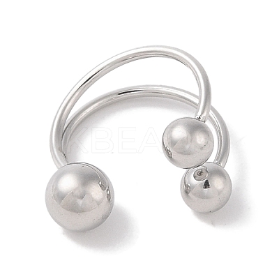Non-Tarnish 304 Stainless Steel Round Cuff Rings for Women RJEW-G315-05P-1