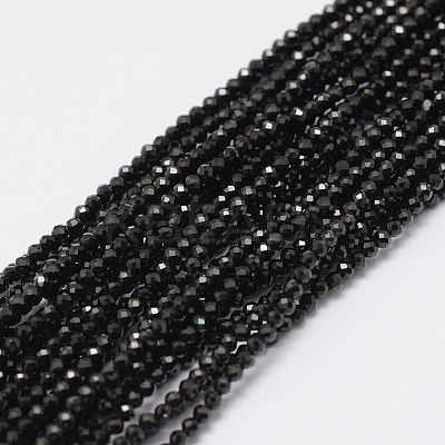 Natural Black Spinel Beads Strands G-E351-01A-1