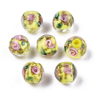 Handmade Gold Sand Lampwork Beads LAMP-S194-001H-1